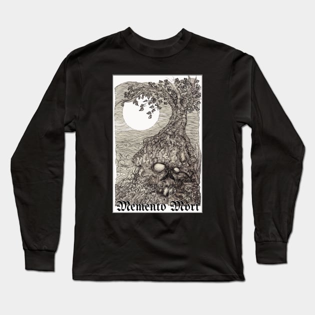 Memento Mori Long Sleeve T-Shirt by Christopher's Doodles